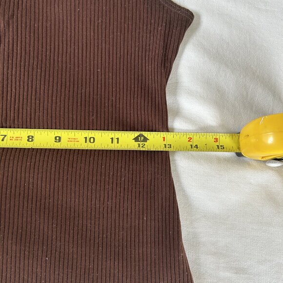 Reformation Women's Medium Brown Ribbed Knit Tank Top - Picture 4 of 11